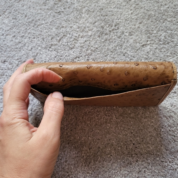 Vintage Pierre Balmain Ostrich Leather Brown Wallet - Picture 5 of 11